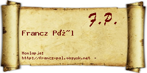 Francz Pál névjegykártya